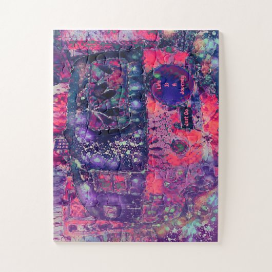 Retro Camper Paars Pink Hippie Boho Chic Legpuzzel (Verticaal)