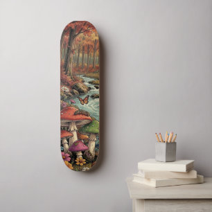 Retro Camper, Paddenstoelen, Stroom en Bloemen Persoonlijk Skateboard