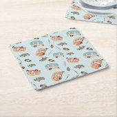 Retro Camper Paper Coaster  Kartonnen Onderzetters (Schuin)