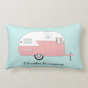 Retro Camper Pillow - Roze Kussen