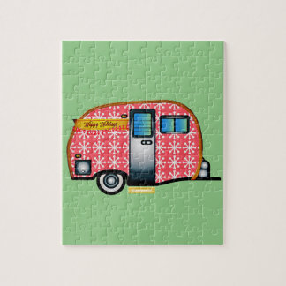 RETRO CAMPER TRAILER CHRISTMAS PUZZZLE LEGPUZZEL