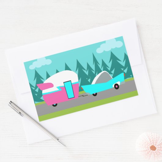Retro Camper / Trailer en Auto Stickers (Envelop)