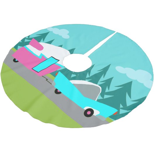 Retro Camper/Trailer en autoboomrokken Kerstboom Rok (Gekanteld)