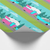 Retro Camper/Trailer en autowrakken Cadeaupapier (Hoek)