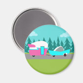 Retro Camper / Trailer en Car Magnet (Voorkant / Achterkant)