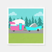 Retro Camper / Trailer en Car Paper servetten (Voorkant)
