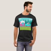Retro Camper/Trailer en Car T-Shirt (Voorkant volledig)