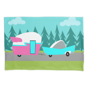 Retro Camper/Trailer en carter Pillowcase Kussensloop
