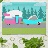 Retro Camper / Trailer en keukenhanddoeken voor au (Gevouwen)