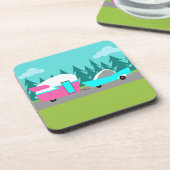 Retro Camper/Trailer en Onderzetters auto (Linkerzijde)