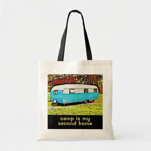 Retro Camper Trailer is Mijn tweede startpunt Tote Bag (Voorkant)