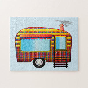 RETRO CAMPER TRAILER JIGSAW PUZZZLES LEGPUZZEL
