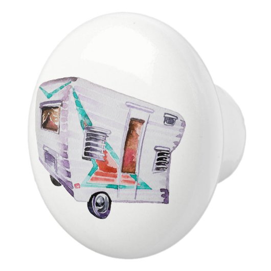 Retro Camper Trailer Knob Pull v. 2 Keramische Knop (Rechts)