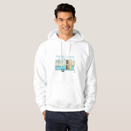 Retro Camper Trailer Mannen Hoodie (Voorkant volledig)