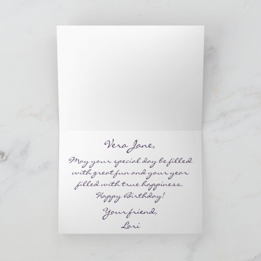 Retro Camper Trailer met Berg Uitzicht Birthday Kaart (Binnen)