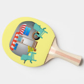 RETRO CAMPER TRAILER PONG PADDLE TAFELTENNISBATJE (Zijkant)