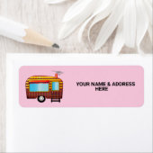 RETRO CAMPER TRAILER RETURN ADRES ETIKETTERS ETIKET (Insitu)