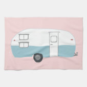 Retro Camper Trailer Roze keukenhanddoeken (Horizontaal)