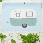 Retro Camper Trailer RV Motorhome Blue Theedoek (Gevouwen)