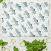 Retro Camper Trailer witte keukenhanddoeken (Gevouwen)