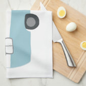 Retro Camper Trailer witte keukenhanddoeken (Quarter Fold)