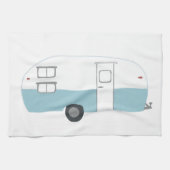 Retro Camper Trailer witte keukenhanddoeken (Horizontaal)