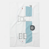 Retro Camper Trailer witte keukenhanddoeken (Verticaal)