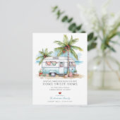 Retro Camper Vakantie Bewegende aankondiging (Staand voorkant)