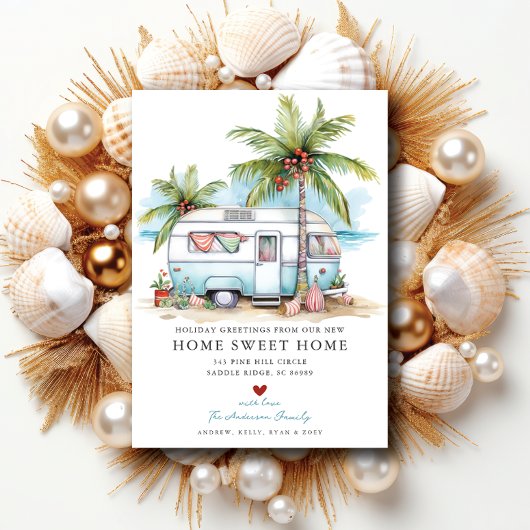 Retro Camper Vakantie Bewegende aankondiging