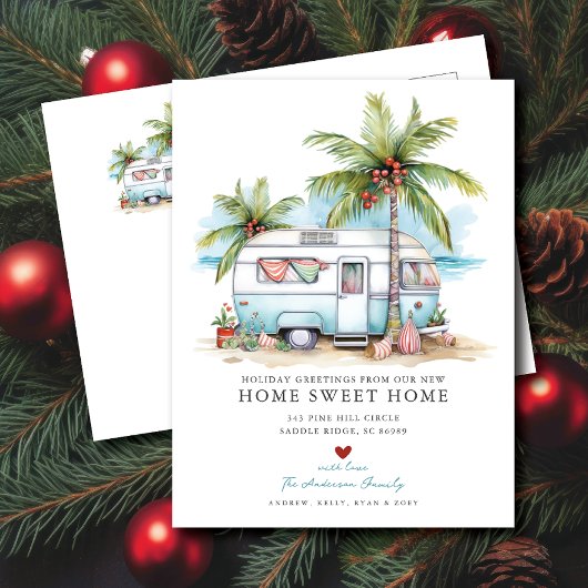 Retro Camper Vakantie Bewegende aankondiging