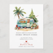 Retro Camper Vakantie Bewegende aankondiging (Voorkant)