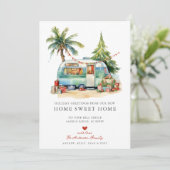 Retro Camper Vakantie Bewegende aankondiging (Staand voorkant)