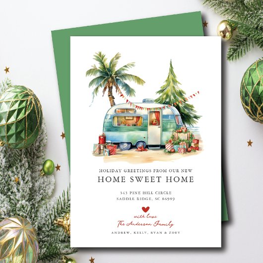 Retro Camper Vakantie Verhuisbericht Kaart
