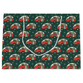 Retro Camper Van Kerstmis Groot Cadeauzakje (Voorkant)