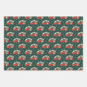 Retro Camper Van Kerstmis Inpakpapier Vel (Voorkant)