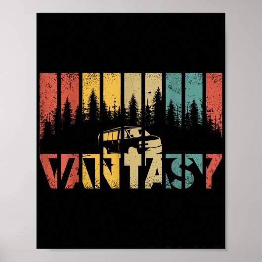 Retro Camper Van Life -  Vanlife Poster (Voorkant)
