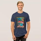 Retro Camper Van Reisquote Tri-Blend Shirt (Voorkant volledig)