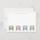  Retro Camper Vans gepersonaliseerd Notitiekaartje (Voorkant)