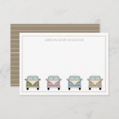  Retro Camper Vans gepersonaliseerd Notitiekaartje (Voorkant / Achterkant)