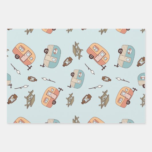 Retro Camper Wrapping Paper (Voorkant)