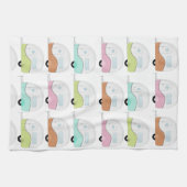 Retro Campers in Pastels Theedoek (Horizontaal)