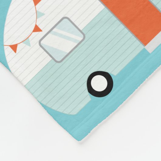 Retro  Campers Trailers Fleece Blanket (Hoek)