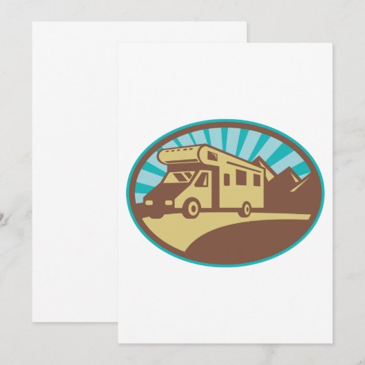 Retro Campervan Kaart (Voorkant / Achterkant)