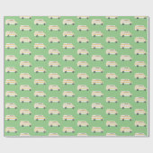 Retro Campervan Motorhome RV Van Green Cadeaupapier (Vlak)