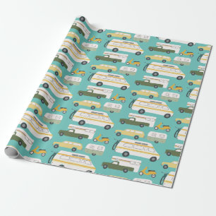 Retro Campervan Motorhome RV Van Trailer Cadeaupapier