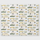 Retro Campervan Motorhome RV Van Trailer White Cadeaupapier (Vlak)