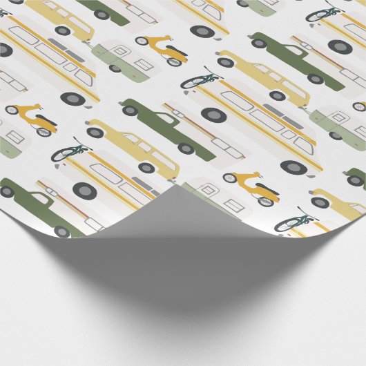 Retro Campervan Motorhome RV Van Trailer White Cadeaupapier (Hoek)