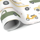 Retro Campervan Motorhome RV Van Trailer White Cadeaupapier (Rol Hoek)