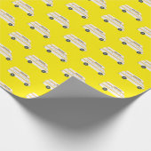 Retro Campervan Motorhome RV Van Yellow Cadeaupapier (Hoek)