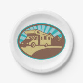Retro Campervan Papieren Bordje (Voorkant)